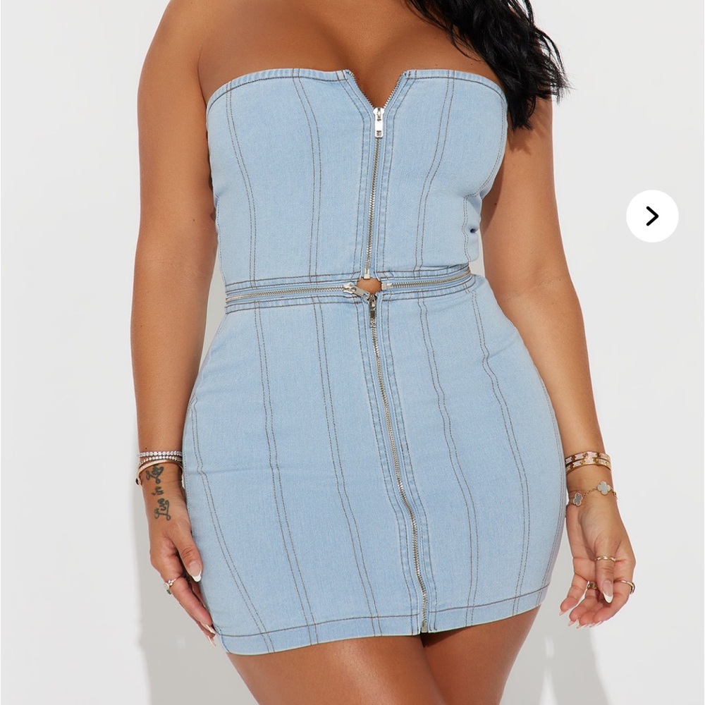 Denim two piece outfit